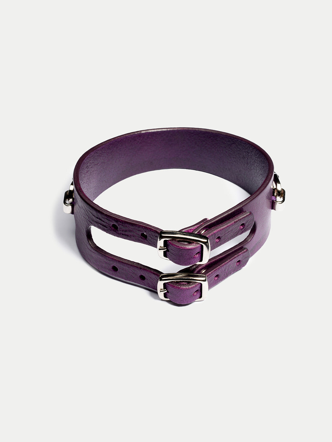 Molly Leather Choker Purple