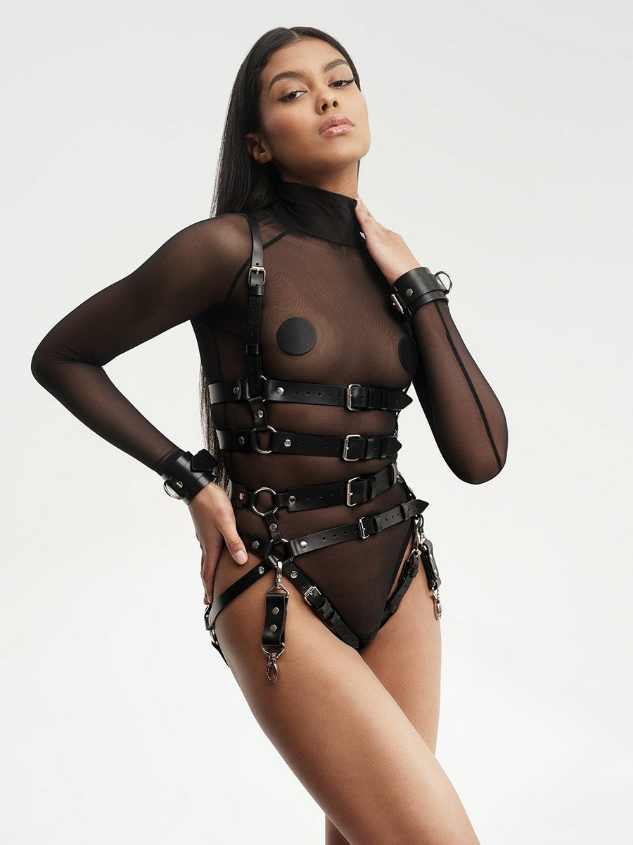 Lada Leather Harness and Garters Set